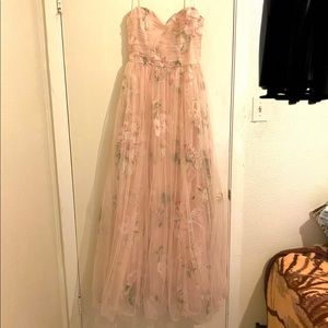 Fashion Nova Pink Floral Prom Dress